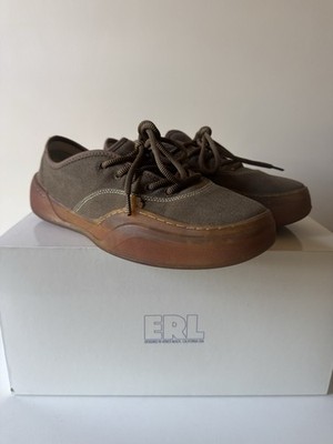 ERL Canvas Sneaker Size 12 Brown Cotton Gum Sole Skate Thick Laces