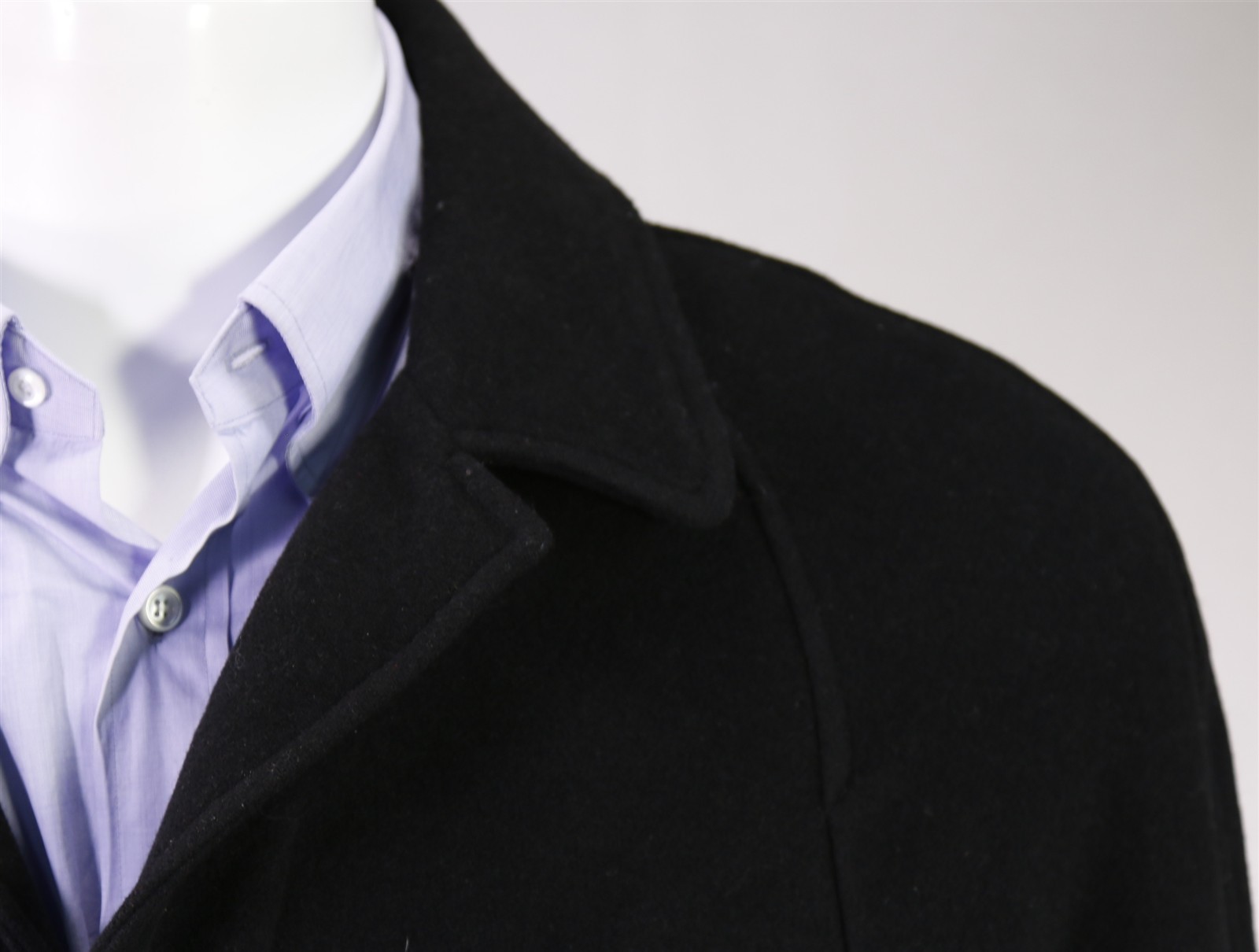 Austin Reed Black Wool Cashmere Full Length Overcoat Coat 38R