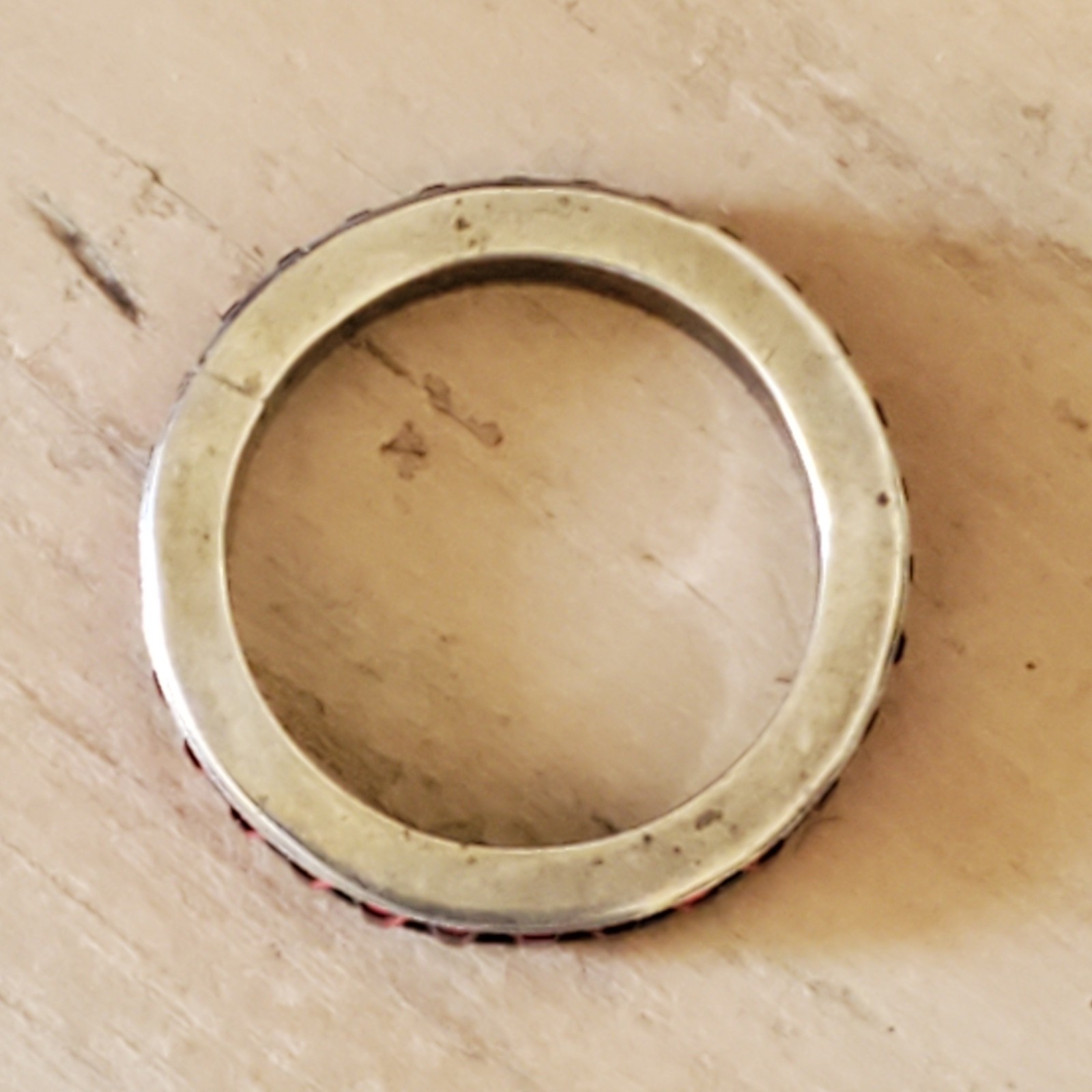 Vintage 925 Sterling Silver Ruby Simulated ? Bagu… - image 5