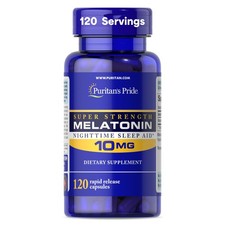 Puritan's Pride Premium Super Strength Melatonin 120 Count Pack of 1 , Blue