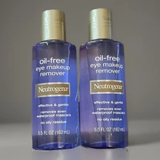 2 Pack Neutrogena Oil-Free Gentle Liquid Eye Makeup Remover Solution 5.5 oz