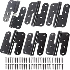 6-Pack Black Heavy Duty Lift Off Hinge 4" X 3.5 Inch H-Shaped Door Hinges Det