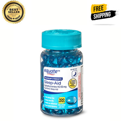 Equate Sleep Aid Softgels Maximum Strength 100 Ct