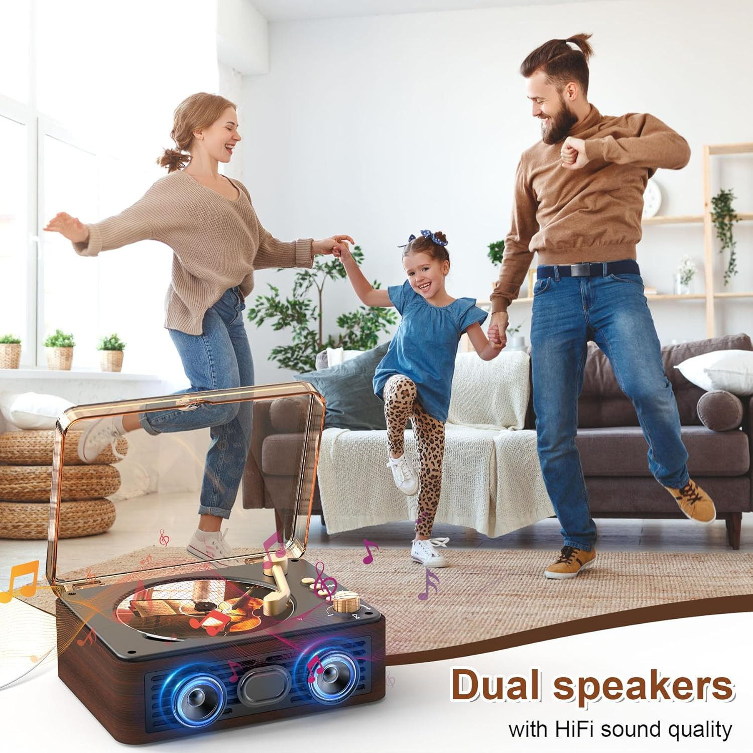 Portable CD Player Bluetooth with Speakers -  Desktop CD Players for Home, Bu...