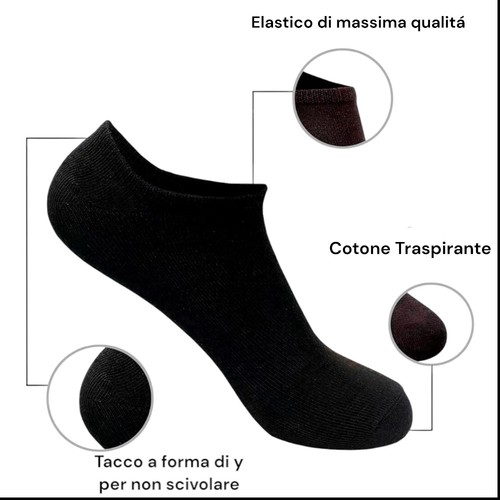 Set 12 paia calzini corti uomo taglia dal 40 al 46 Multicolor Grigio Bianco Nero - Bild 2 von 5
