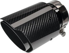 3-Inch Inlet 4-Inch Outlet Car Exhaust Tips Fit for 74-76 Mm OD Carbon Fiber Tai