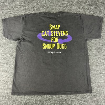 Vintage Snoop Dog Shirt Men s Black XL Swap It Cat Steven s Graphic Tee 00s