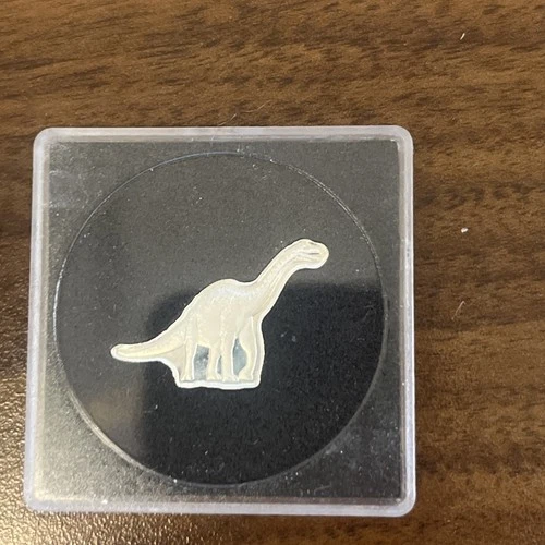 Pan Silver Brontosaurus Dinosaur 5 gram Silver bar in box