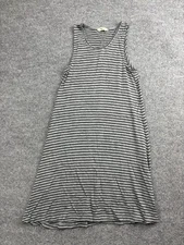 Madewell Dress Womens XXS Gray Black Striped Tank Sleeveless A-Line Jersey Swing