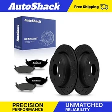 Rear Drilled Slotted Brake Rotors Premium Ceramic Pads for Ram 1500 5.7L