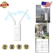 AC1200 Outdoor WiFi Extender: 656ft Long Range, Dual Band, PoE, Waterproof
