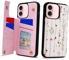 Wallet Case for with Card Holders, PU Leather Floral Cover iPhone 17 Tree Vine