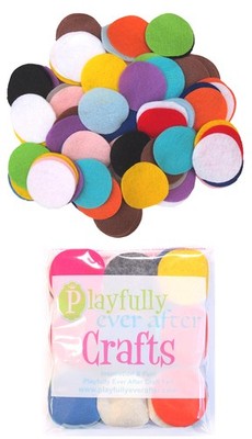 100 PCS Mixed Color Assortment 2 Inch Craft Felt Circles DIY Art Sewing