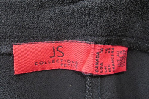 JS Collections Wide Leg Side Slit Semi Sheer Pants Black Size 14 Petite New! - Picture 11 of 15