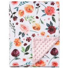 Baby Blanket for Girls Super Soft Double Layer Minky with Dotted Backing, Rec...