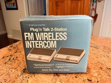 Vintage Realistic Plug 'n Talk FM Wireless Intercom System 2-Station Set VTG