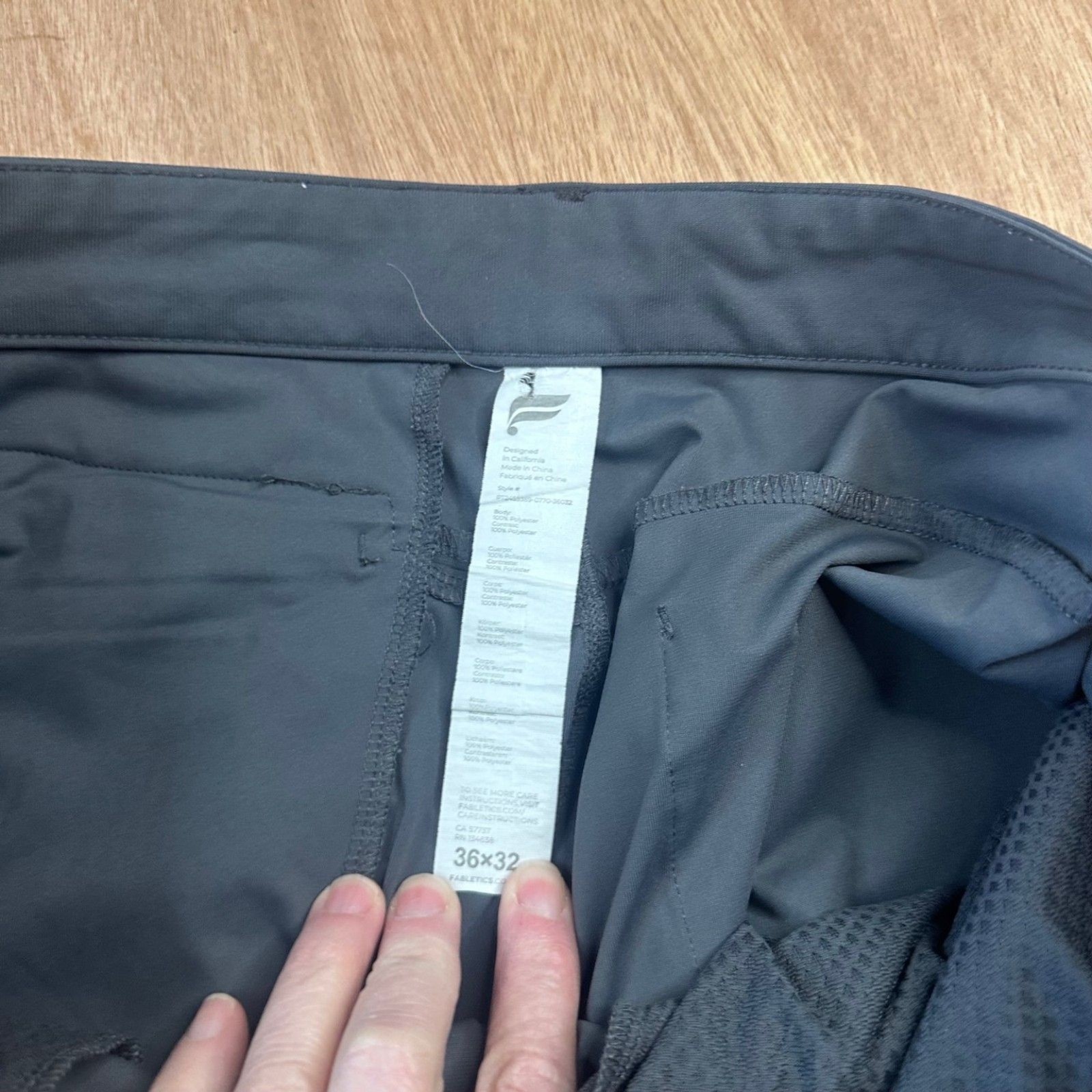 Fabletics Men Gray Performance Stretch Pants 36x3… - image 6