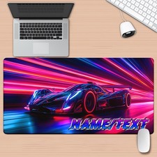 Customizable Name/Text Racing Pattern HD Desk Mat - Multi-Functional XXL Rubber