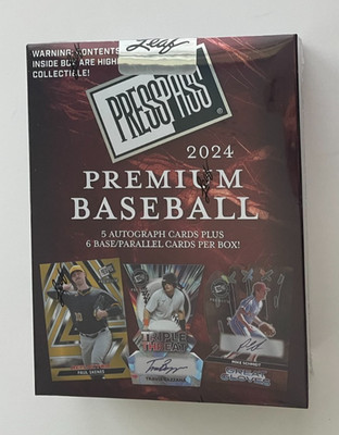 2024 Leaf Press Pass Premium Baseball Sealed Hobby Box 5 Autographs Autos