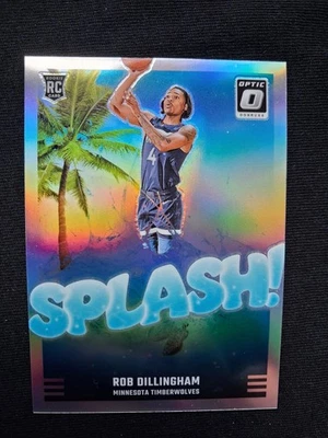 2024-25 Donruss Optic - Rob Dillingham - RC SILVER PRIZM - SPLASH - Timberwolves - Bild 1 von 2