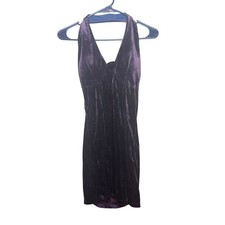Vintage Brown Velvet Halter Mini Dress with Underwire No Tags (Fits like XS-S)
