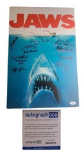 Jaws Cast x9 Signed Autographed 12x18 Canvas Poster ACOA Exact Video Proof ACOA