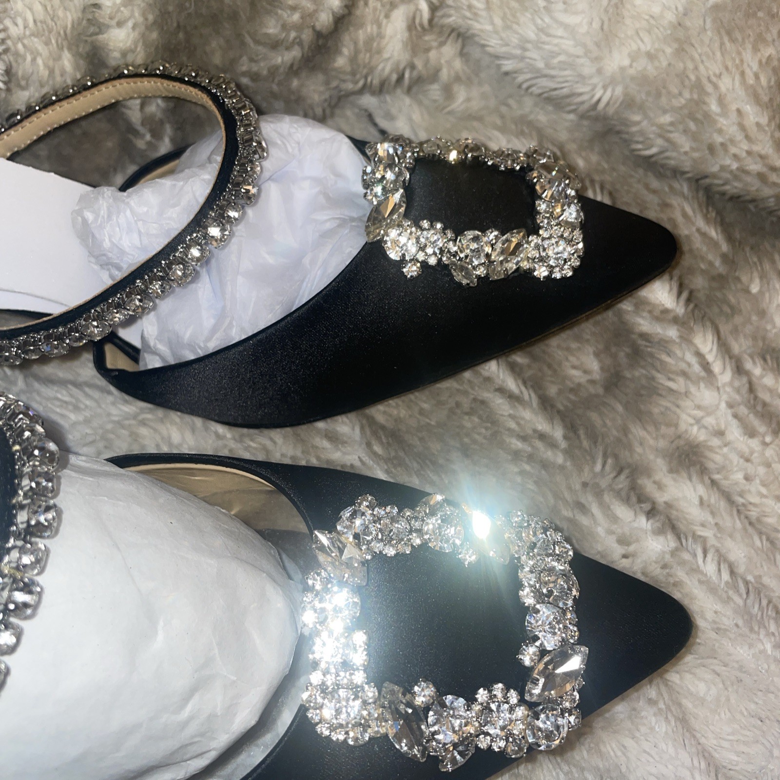 Badgley Mischka Flutter Pointed Slide With Crystal Buckle, New UK 6 rrp£190 image 7