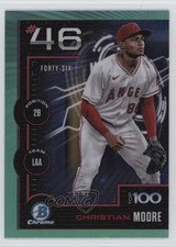 2025 Bowman Scouts Top 100 Chrome Aqua Refractor 26/125 Christian Moore 10k8