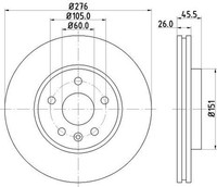 Hella Bremsscheiben Set Vorn 54989PRO FüR Opel Astra J GTC 1.4 OEM