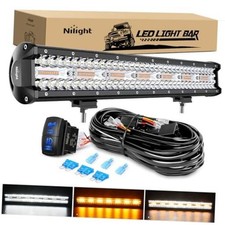 20Inch Off-Road LED Light Bar White Amber 3 Lighting Modes Amber White 3 Modes