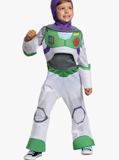 Classic Space Ranger Child Boys Girls Costume Jumpsuit Hood USED Buzz 7/8