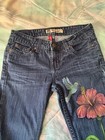 Hand Painted BKE Brooke Skinny Womens Jeans 26 Low Rise Dark Stretch Denim — photo 4