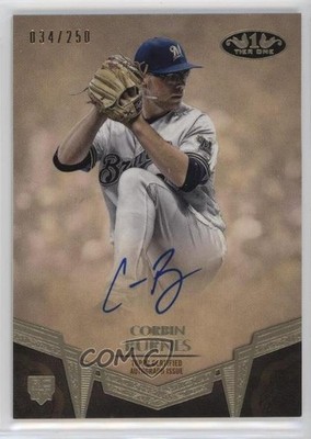 2019 Topps Tier One Break Out 34/250 Corbin Burnes #BA-CBU Rookie Auto RC 4f5