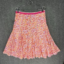 Falda midi acampanada panel artístico Focus 2000 para mujer 8P pequeña forrada de algodón rosa boho
