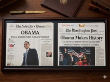 Historic Newspapers & Invite: 2008-2009 Obama Election & Inauguration-NYT & WaPo