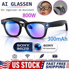 AI Smart Glasses 1080P Video Bluetooth Call Translation Music Live Stream 64GB