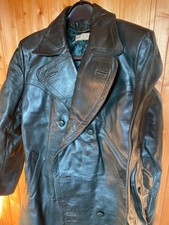 alter Werü Sport Ledermantel grün für Oldtimer Krad Motorrad etc. etwa Gr. 50/52