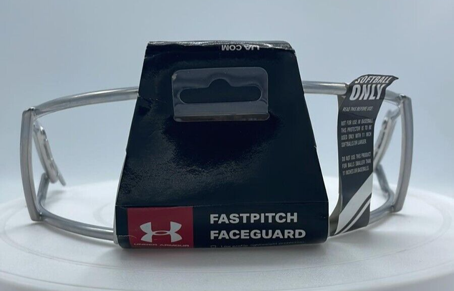 NEW Under Armour Silver Softball Fastpitch Faceguard Batting Helmet