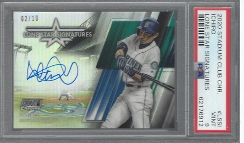 ICHIRO 2020 STADIUM CLUB CHROME LONE STAR SIGNATURES 2/10  #LSS-I MINT PSA 9