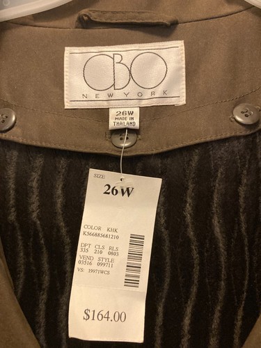Neu mit Etikett CBO NEW YORK DAMEN-TRENCHCOAT VOLLE LÄNGE GRÖSSE 26 W NEU MIT ETIKETT $ 164 - Bild 2 von 20