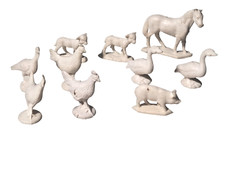 10 Vintage 1950s/1960s Marx Playset Farm Animals Livestock Figures 54-60 mm