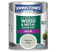 Johnstone's Wood & Metal Exterior Quick Dry Satin Paint 750ml - Natural Sage