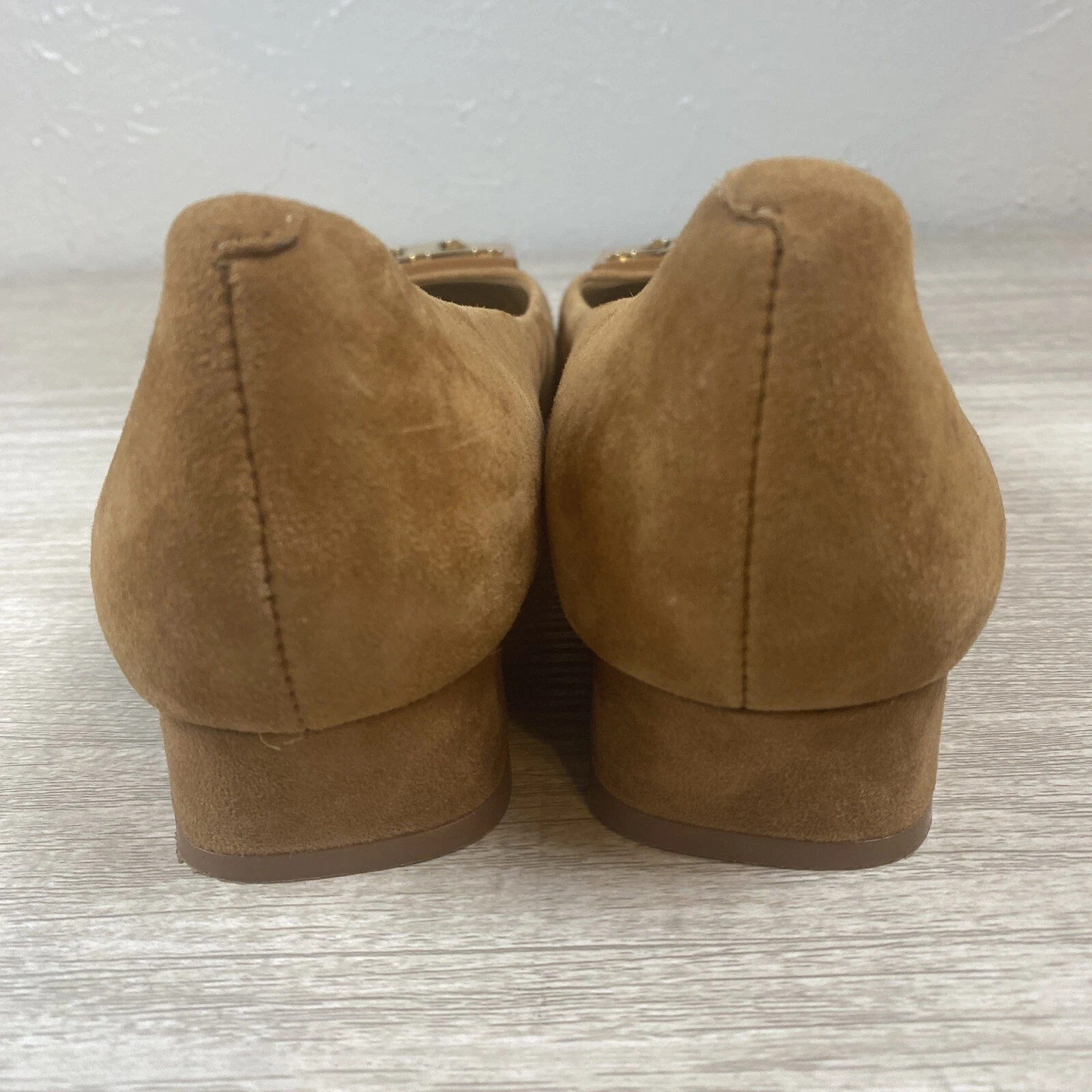 Tory Burch Gigi scamosciato punta tonda tacco a gattino donna taglia 8