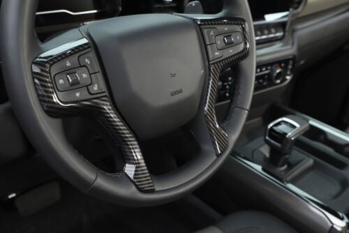 Carbon Fiber Interior Steering Wheel Cover Trim For Chevrolet Silverado 1500 19+ - Bild 4 von 12