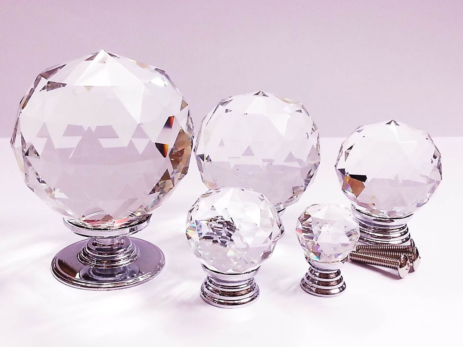 Top Quality Crystal Glass Door Knobs Drawer Furniture Kitchen