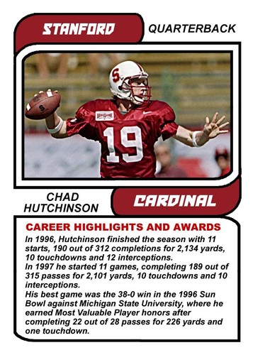 ACEO CHAD HUTCHINSON STANFORD CARDINAL CUSTOM HAND MADE ART CARD - Picture 2 of 2