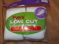 10 PACK - MENS LOW CUT SPORT SOCKS - WHITE - SIZE 6-12  M-612 