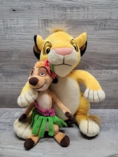 Disney The Lion King 8.5" Timon In Hula Skirt Plush And MEGA Block Simba