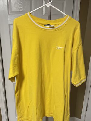 Men Reebok T Shirt Yellow XXL