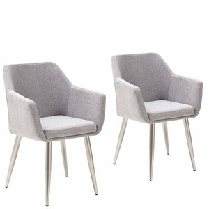 2er Set Esszimmerstuhle Esszimmersessel Stuhle Stuhl Mit Armlehne Edelstahloptik Ebay